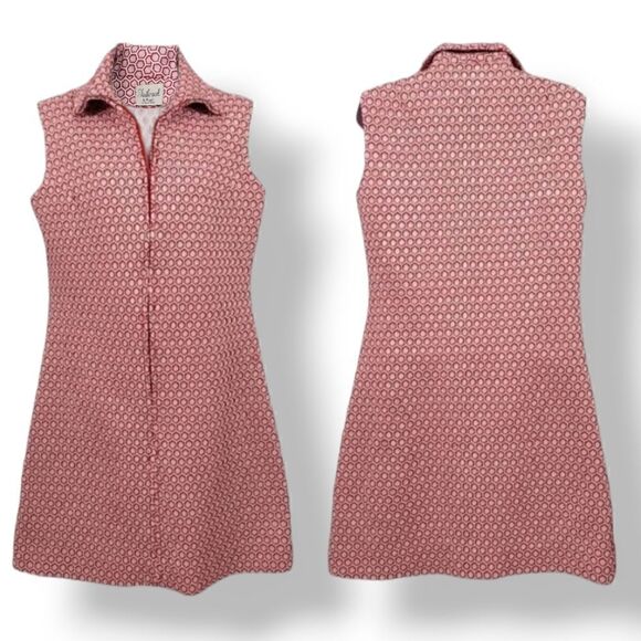 NEW Vintage 60's Handmade Red Geometric Mod Sleeveless Mini Dress Modern Sz M - Picture 9 of 9